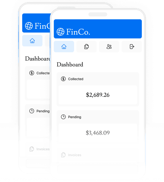 Screenshot of dashboard on mobile device